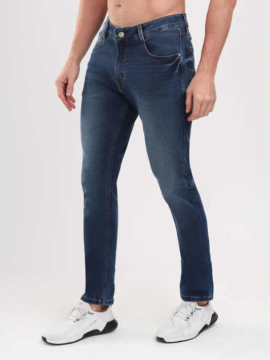 Men Dark Blue Narrow Fit Denim