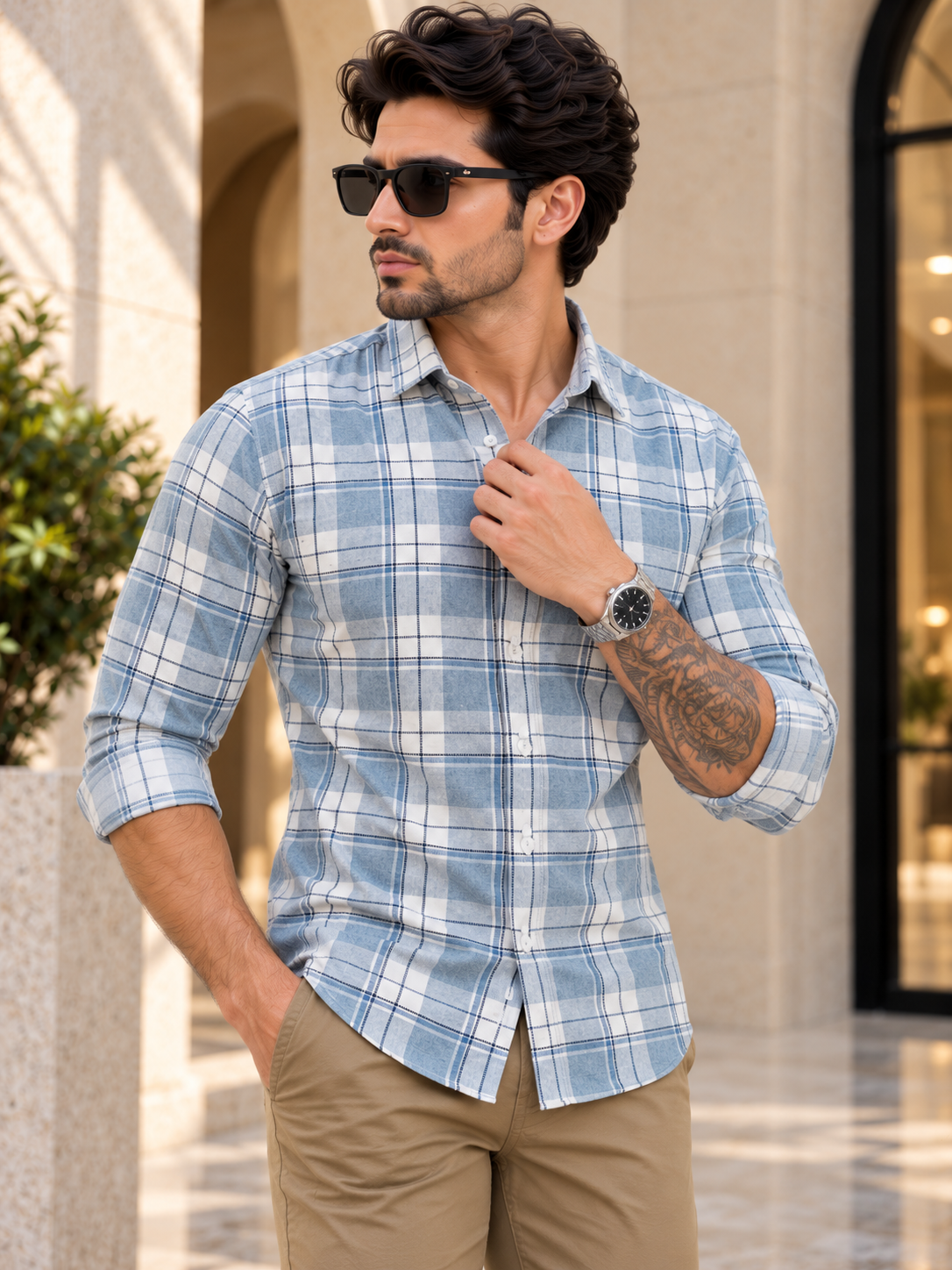 Men’s Stylish Casual Check Shirt