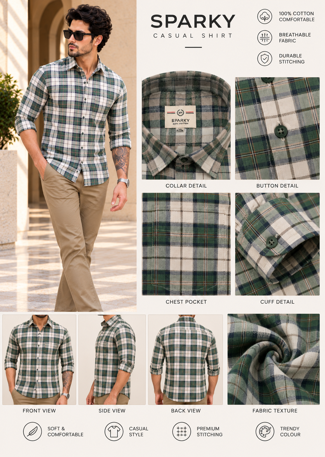 Men’s Stylish Casual Check Shirt
