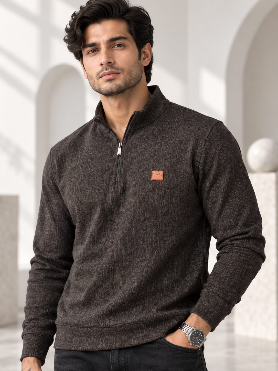Brown Colour Regular Fit  Primium Sweatshirt