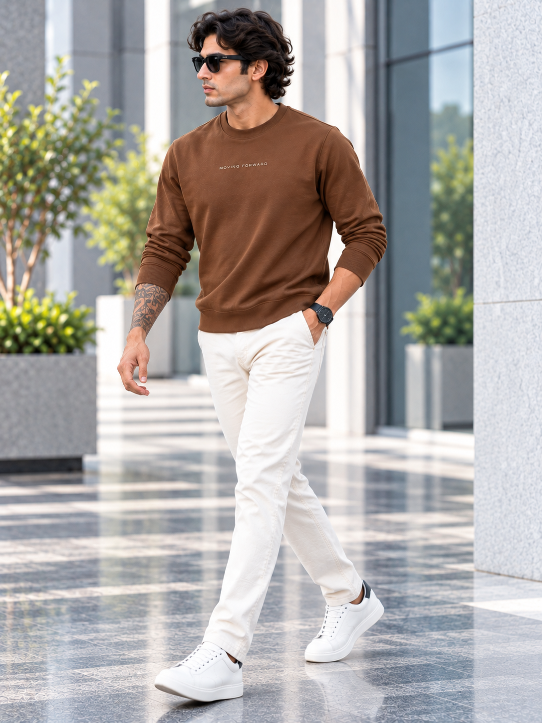 Men’s Solid Round Neck Full Sleeve Sweatshirt