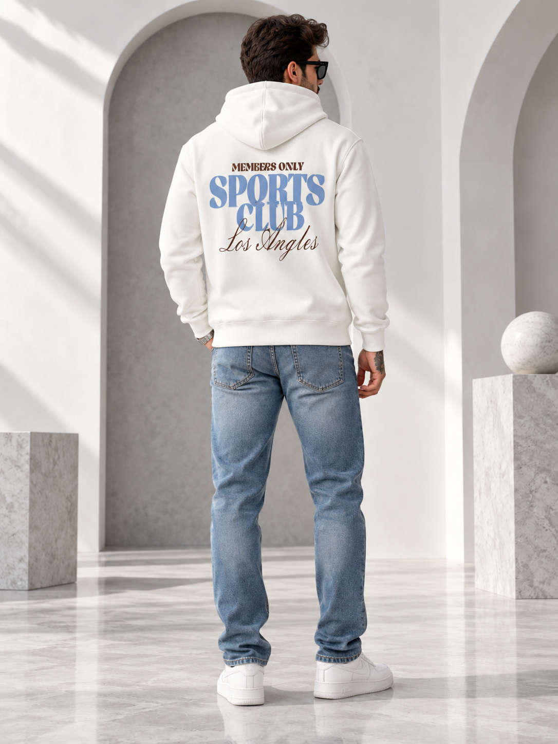 White Colour Regular Fit  Primium Hooded Sweatshirt