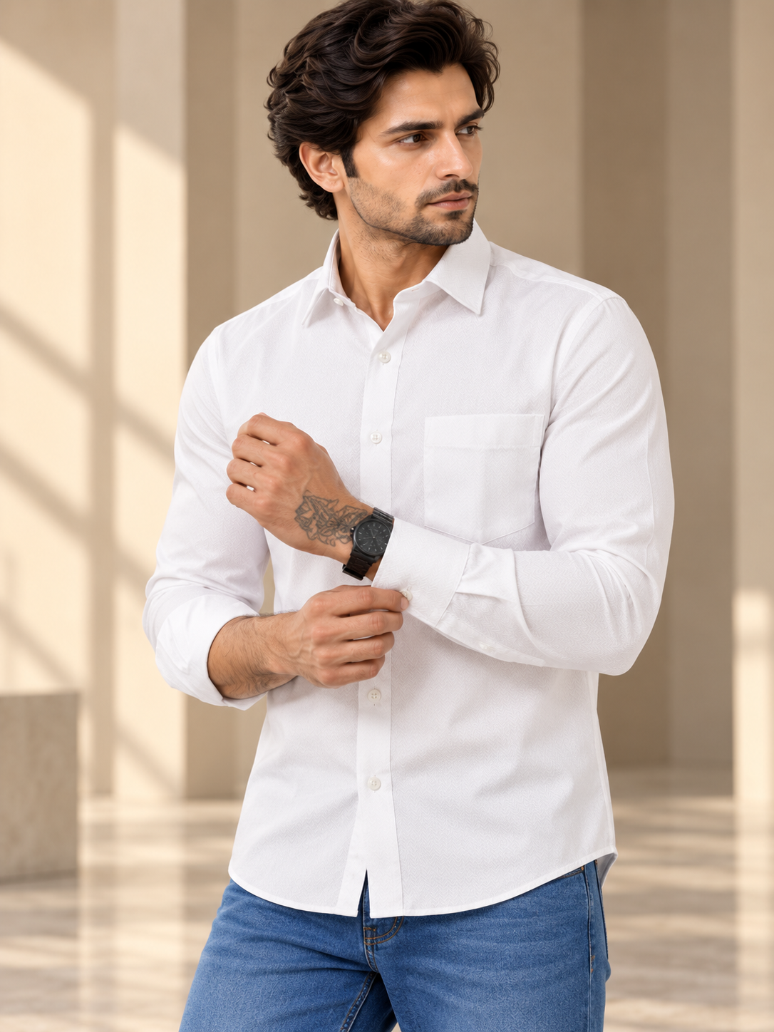 Men’s Stylish Plain Casual Shirt