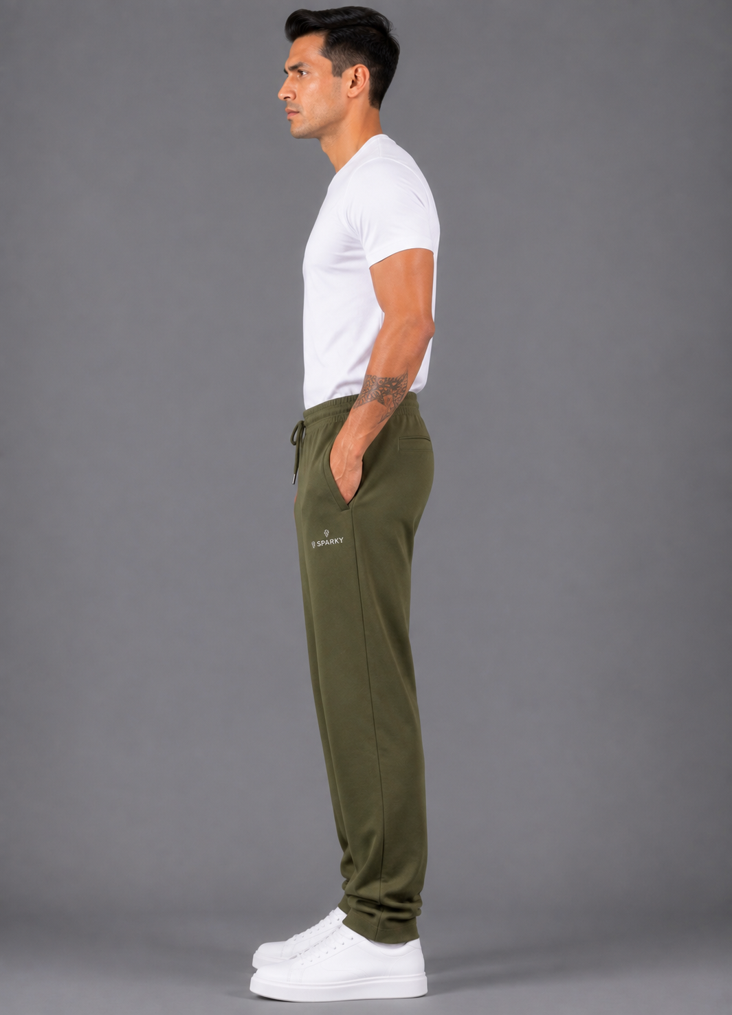 SPARKY Men's Fabric Solid Lower | Premium Track Pants Light Olive