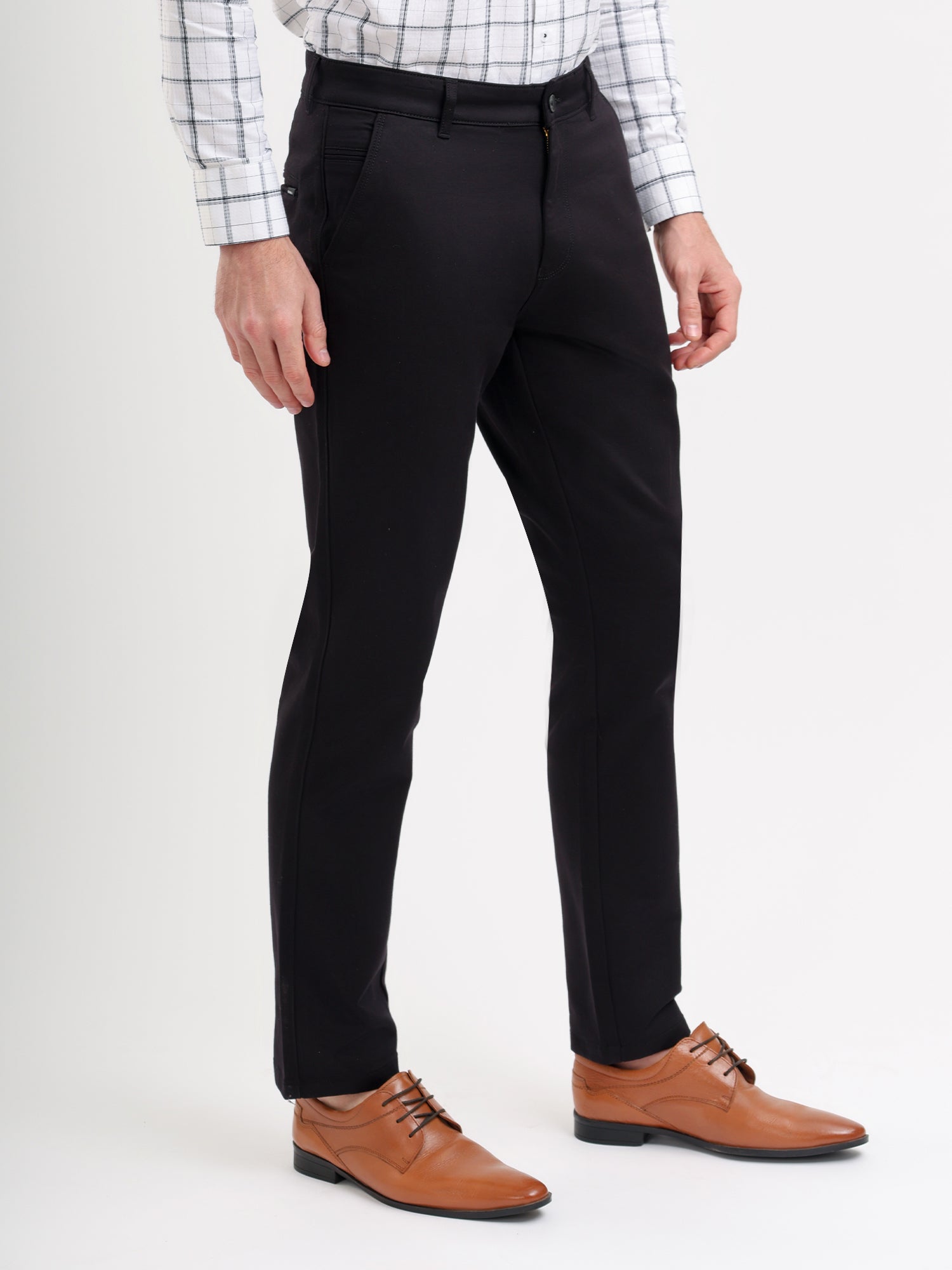 Men'S Slim Fit Cotton Blend Pant Black Color