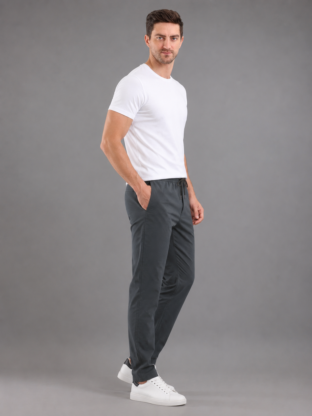 Men's Solid Track Pants | Regular Fit Sports Lower with Side Pockets