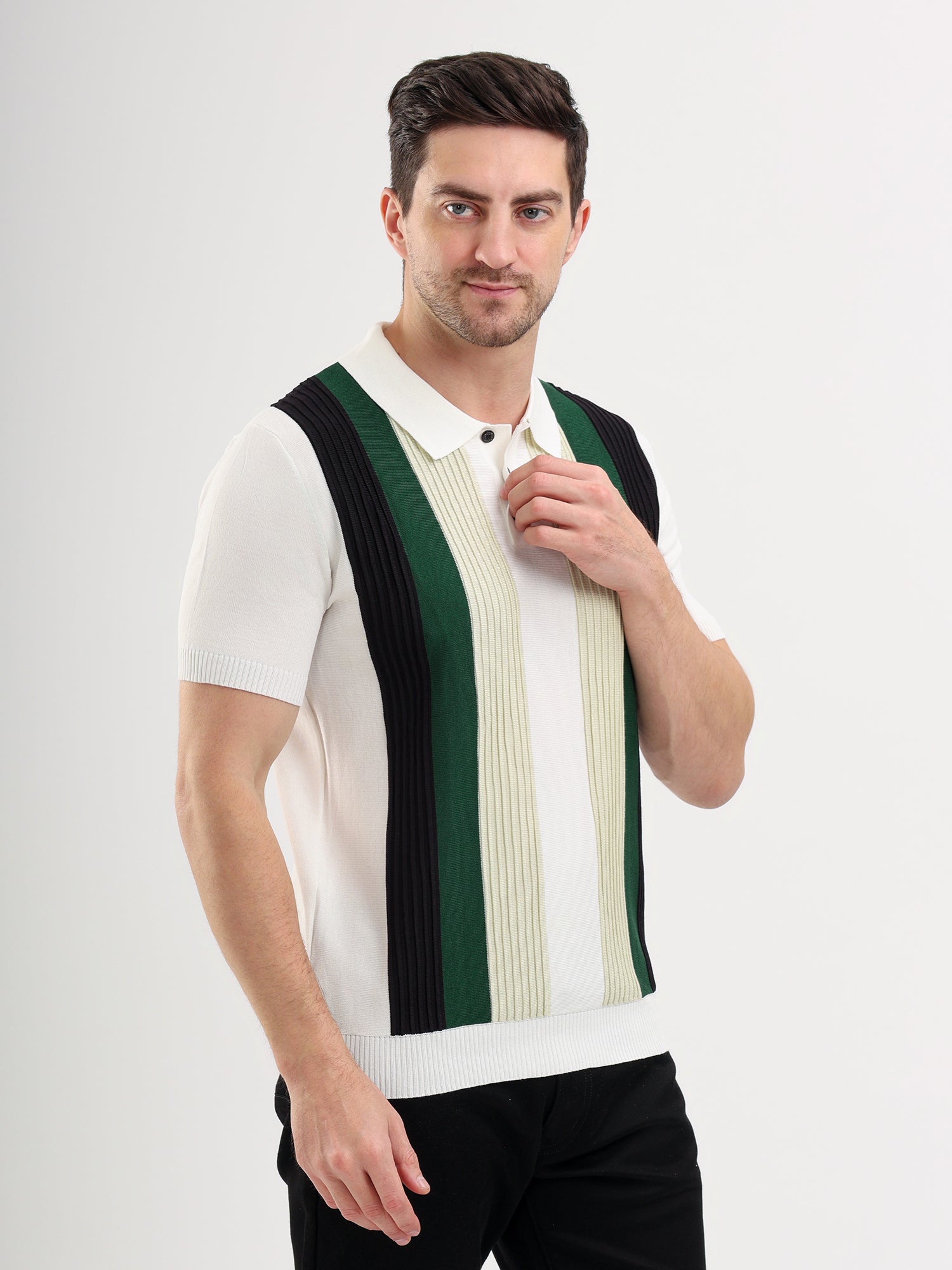 Sparky Solid Slim Fit Cotton Formal Polo Tshirt Half Sleeve | Summer Plus Size White Color