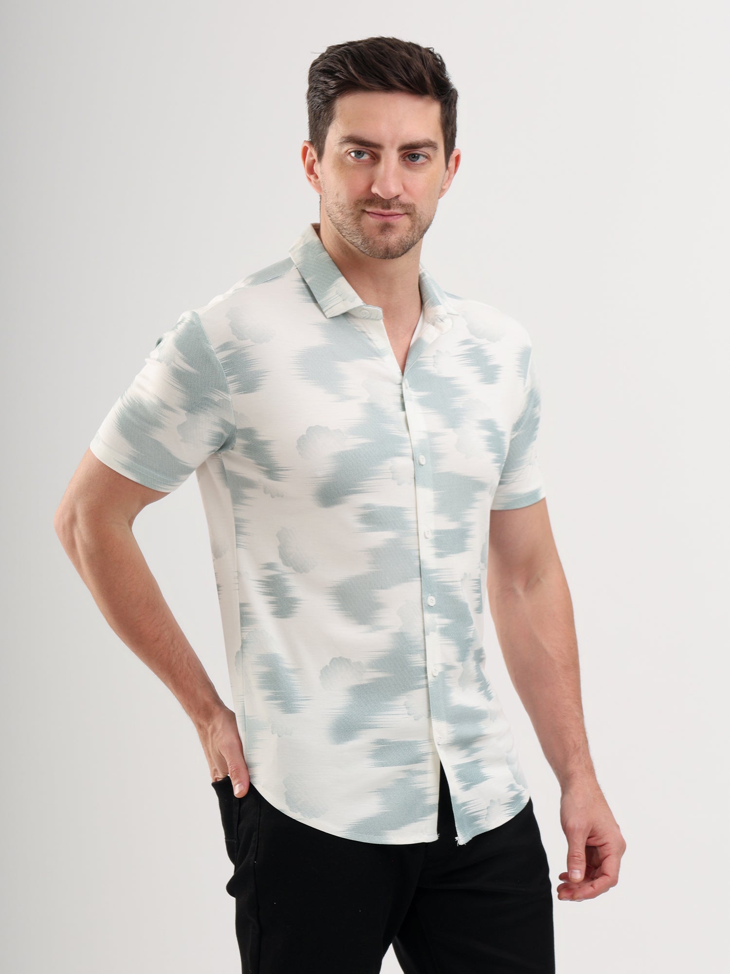 Sparky Solid Slim Fit Cotton Casual Shirt Half Sleeve | Summer Plus Size White Color