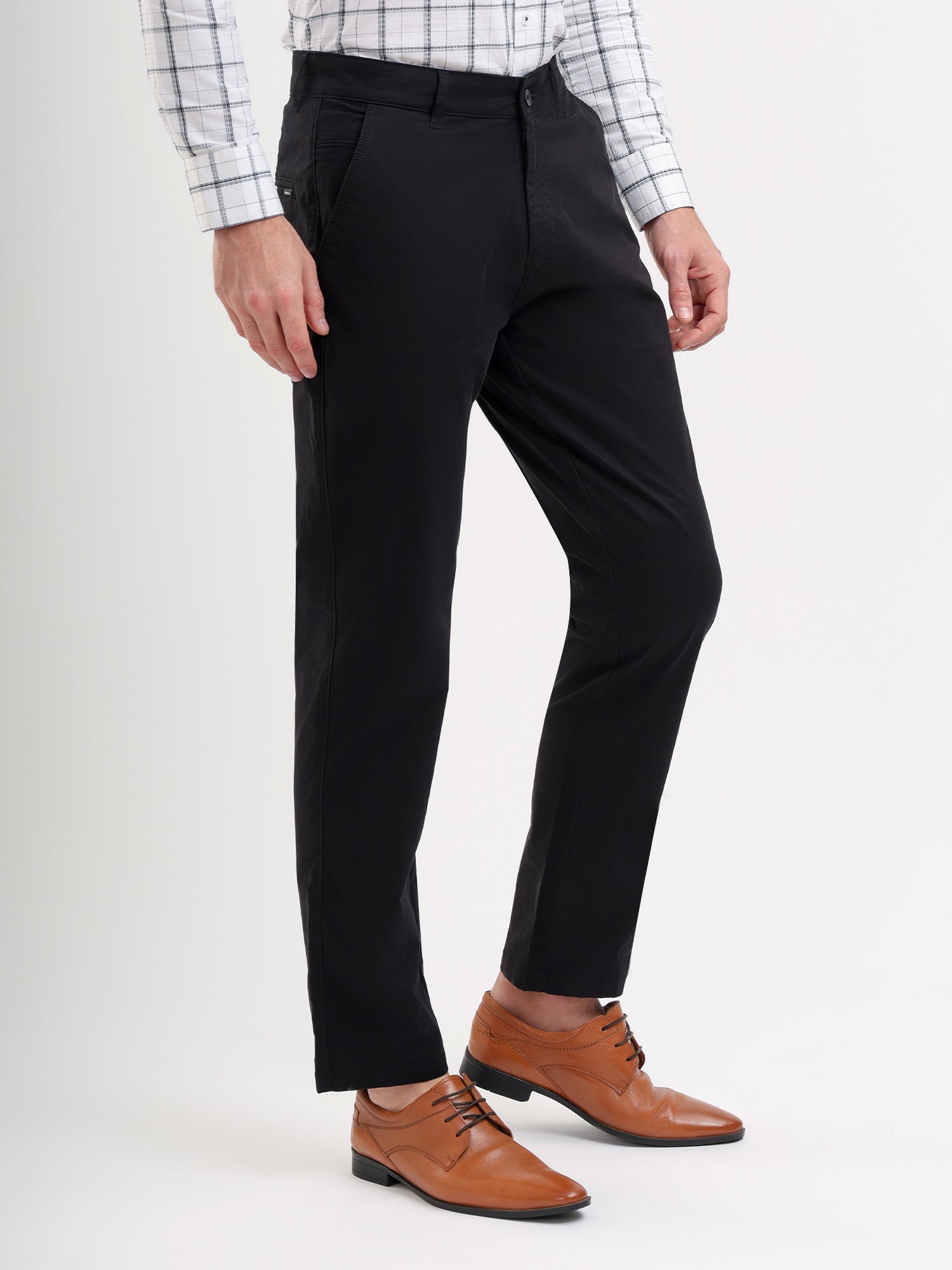 Men'S Slim Fit Cotton Blend Pant Black Color