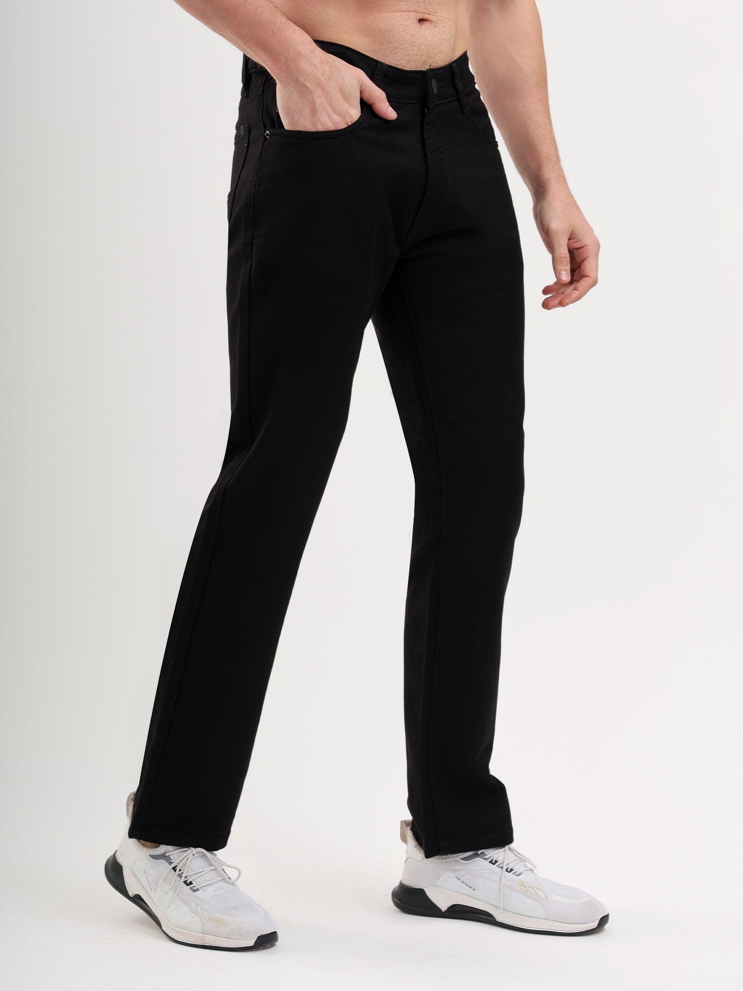 Sparky Men Comfort Fit Solid Jeans | Stretch Denim | Trendy Men All Season Black