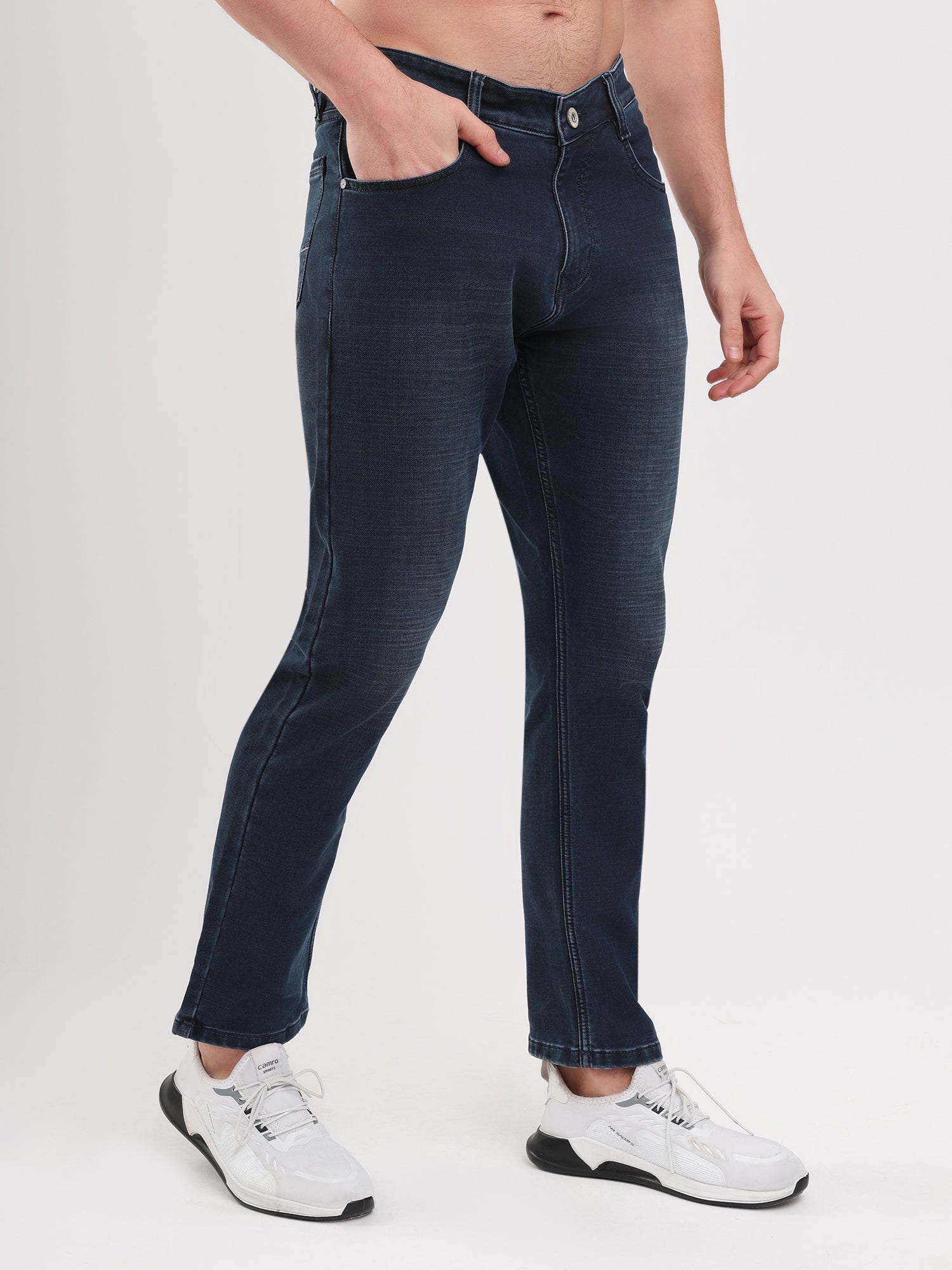 Men Dark Blue Narrow Fit Denim