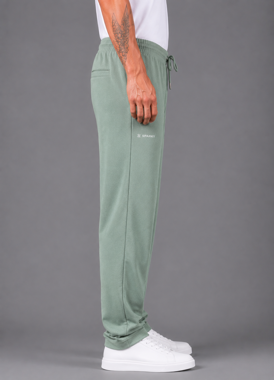 SPARKY Men's Fabric Solid Lower | Premium Track Pants Sea Green