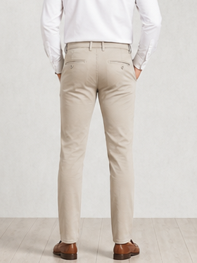 SPARKY Men Fawn Non-Denim Trousers | Smart Casual Stretchable Cotton Pants