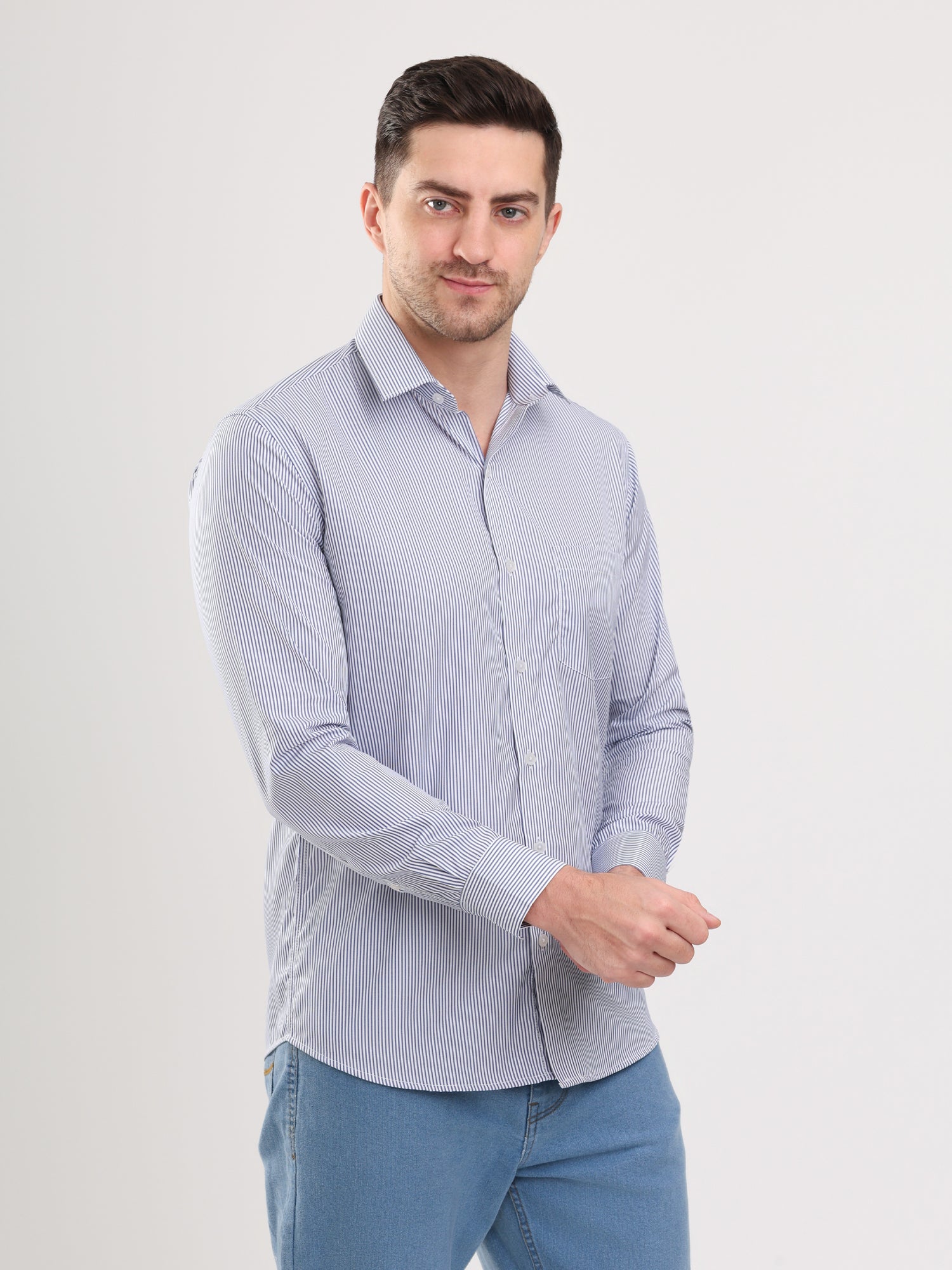 Men Grey classic and formal shirt