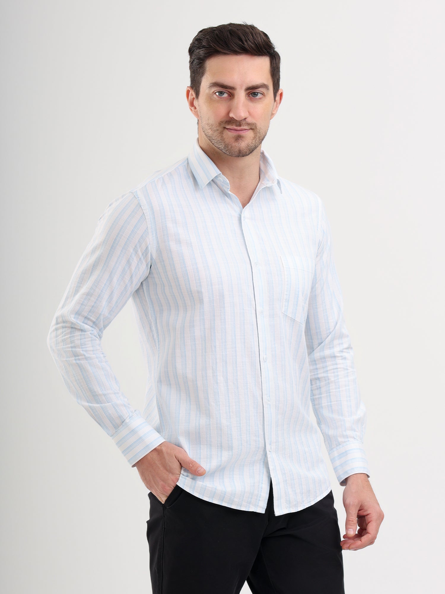 Sparky Solid Regular Fit Cotton Casual Shirt Full Sleeve | Summer Plus Size Off White Color