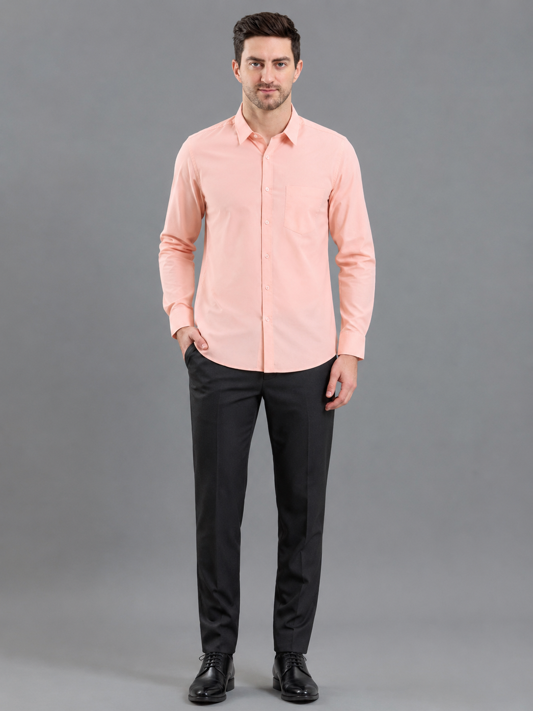 Men Premium Casual Plain Shirt Full Sleeve Regular Fit