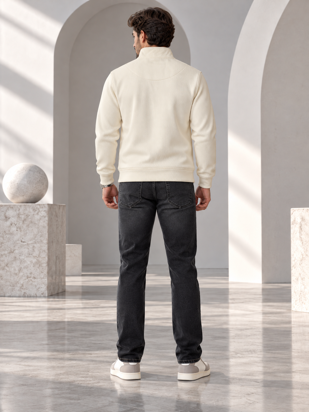 Men's Solid Full Sleeves & Full Zipper Plain Sweatshirt