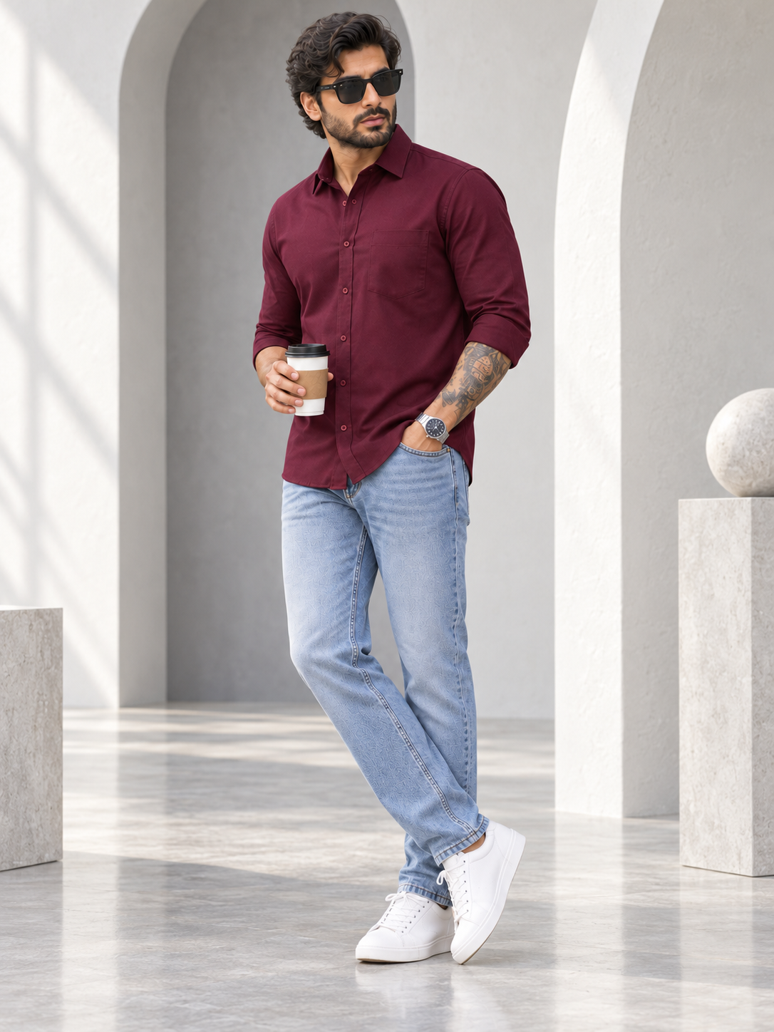 Men’s Premium Full Sleeve Plain Casual Shirt