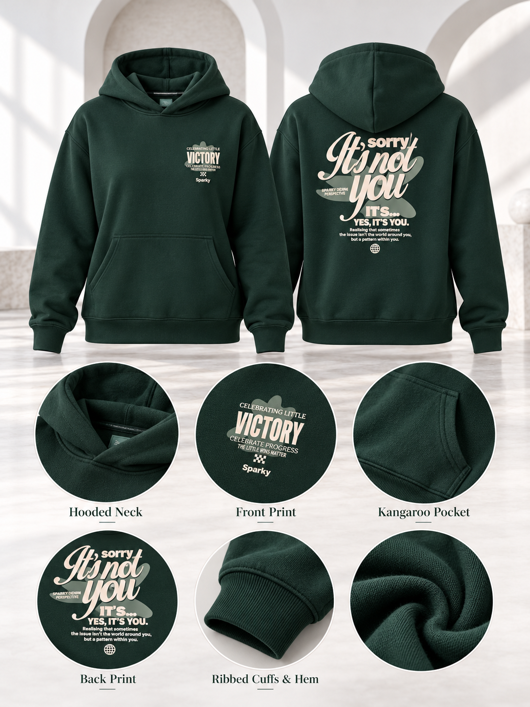 Women’s Primium Sweatshirt Green Colour Wolid Hooded