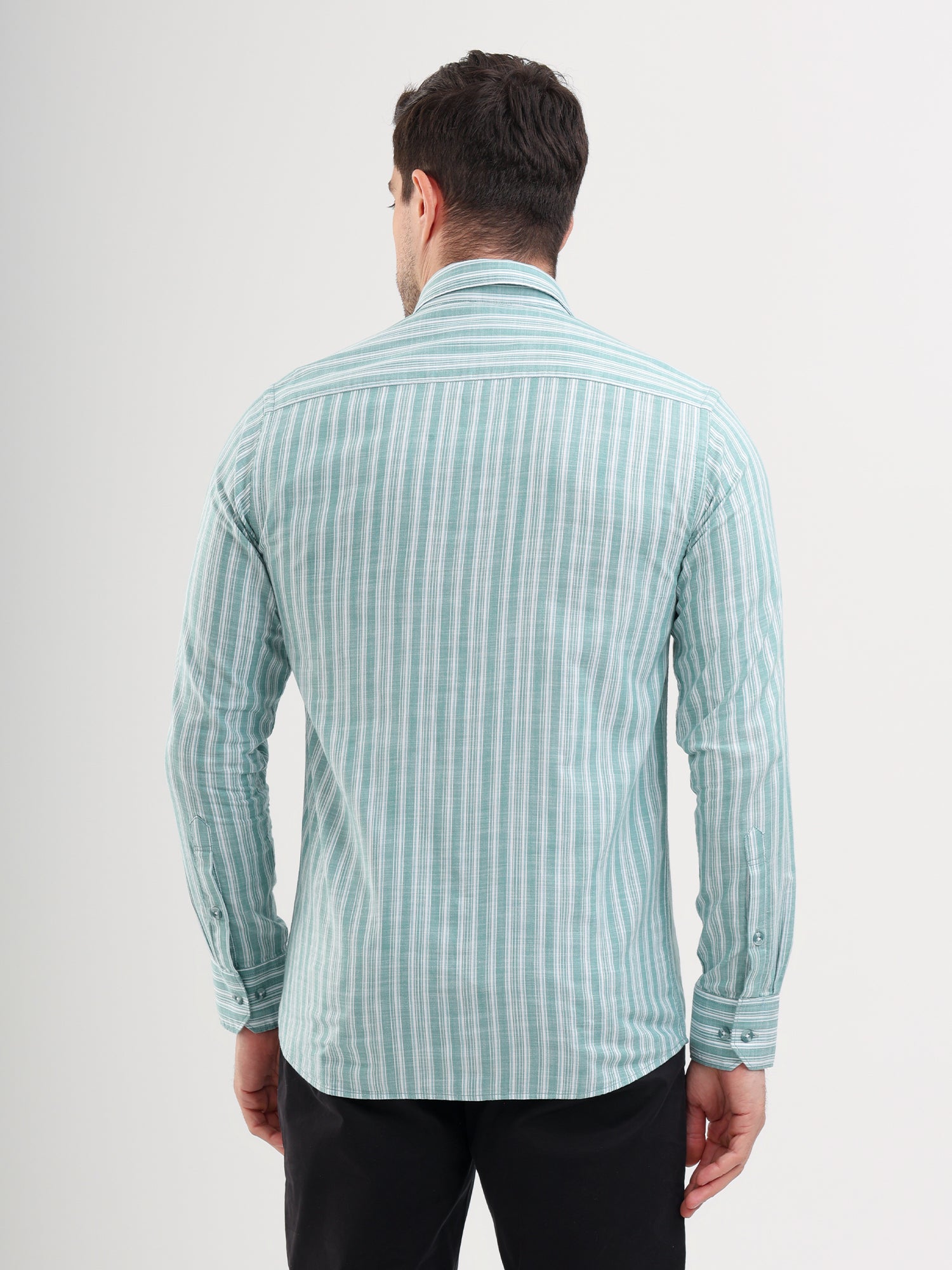 Sparky Solid Regular Fit Cotton Casual Shirt Full Sleeve | Summer Plus Size Green Color