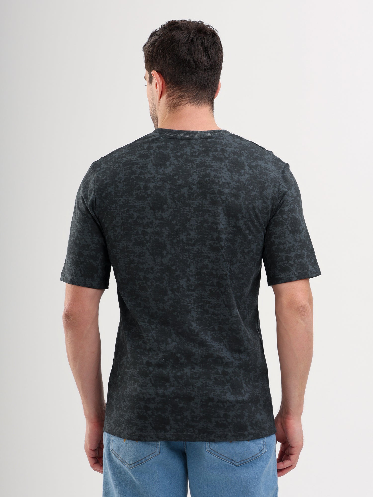 Sparky Solid Slim Fit Cotton Formal T-Shirt Half Sleeve | Summer Plus Size Black Color