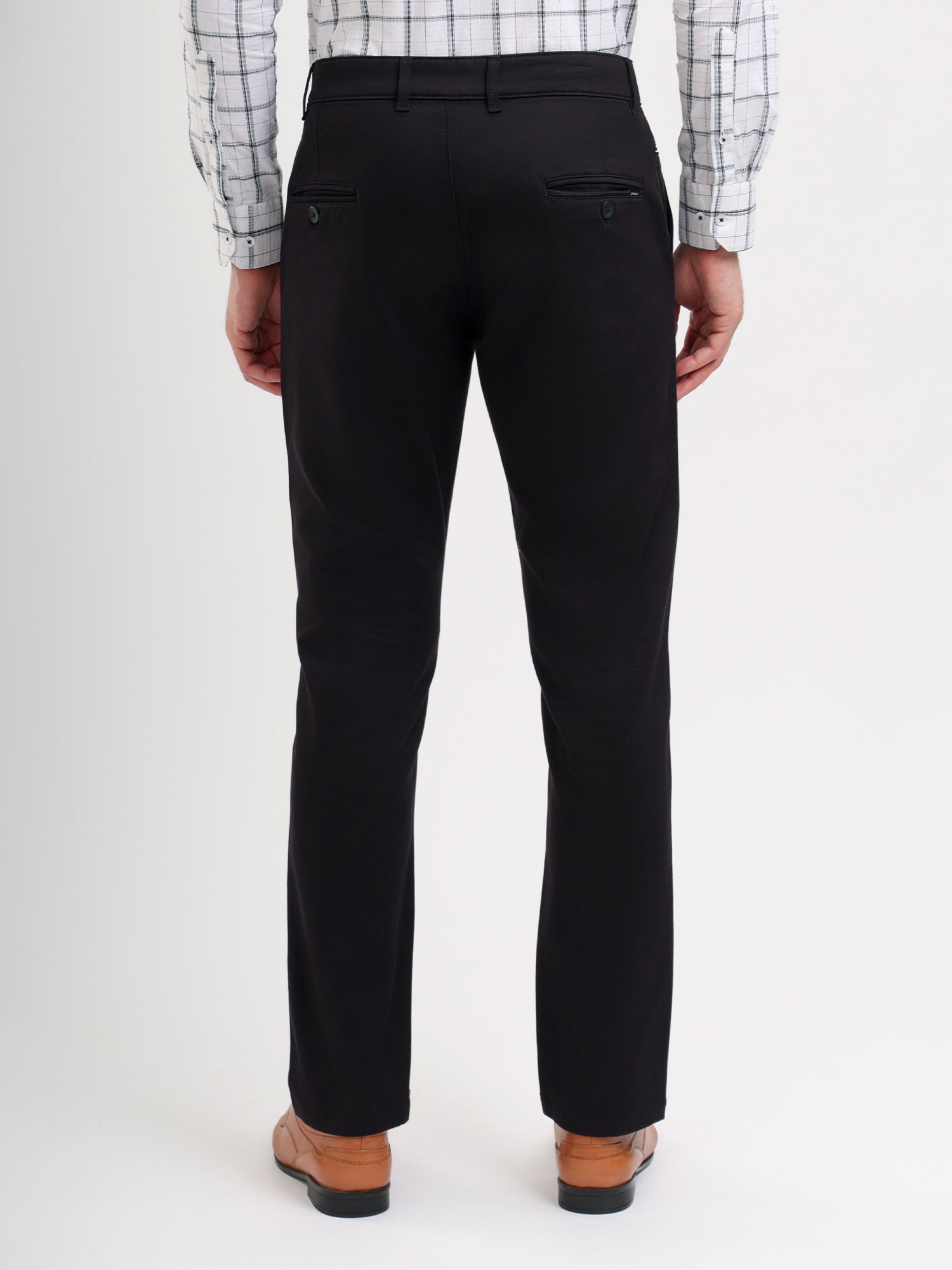 Men'S Slim Fit Cotton Blend Pant Black Color