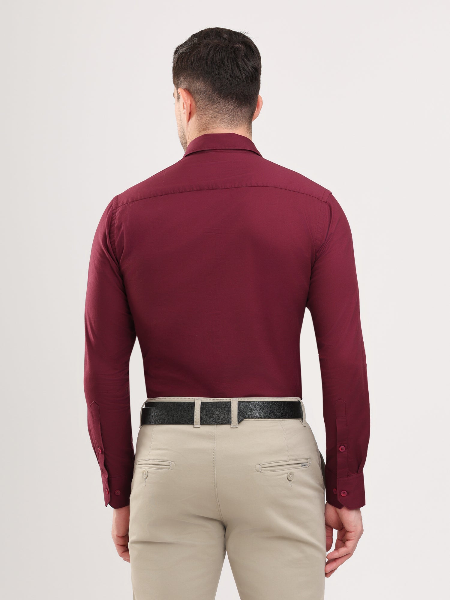 Men Mehroon Casual Twill Shirt