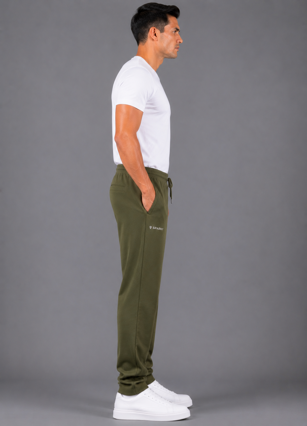 SPARKY Men's Fabric Solid Lower | Premium Track Pants Light Olive
