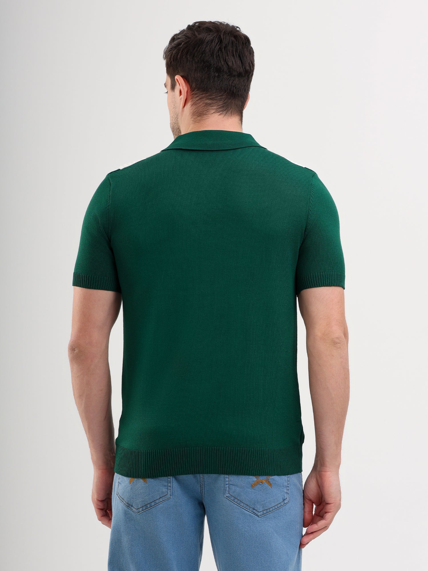 Sparky Solid Slim Fit Cotton Formal Polo Tshirt Half Sleeve | Summer Plus Size Green Color