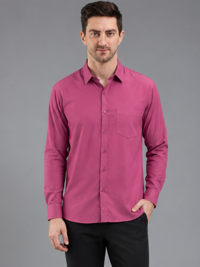 Men Full Sleeve's | Formal Cotton Shirt | Regular Fit | Mehroon Color