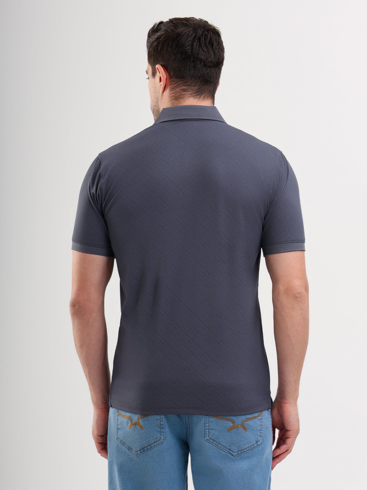 Sparky Solid Slim Fit Cotton Formal Polo Tshirt Half Sleeve | Summer Plus Size Grey Color