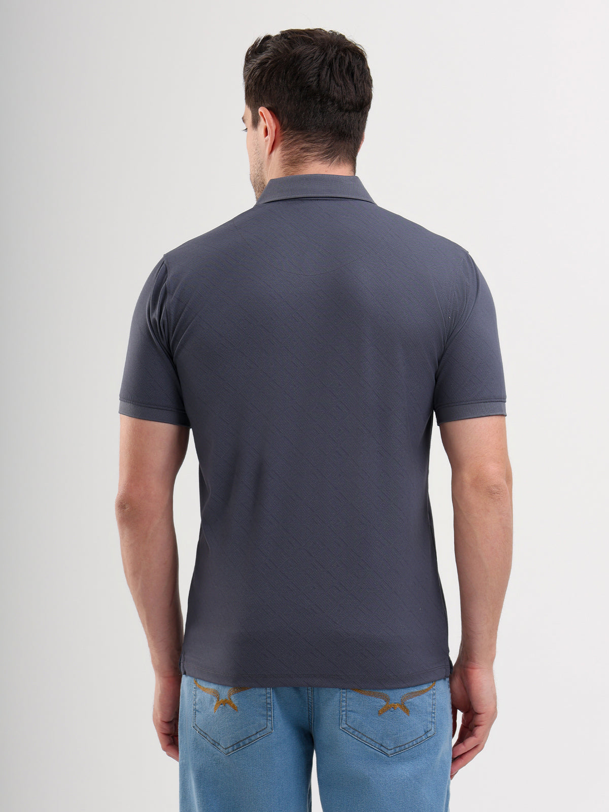 Sparky Solid Slim Fit Cotton Formal Polo Tshirt Half Sleeve | Summer Plus Size Grey Color