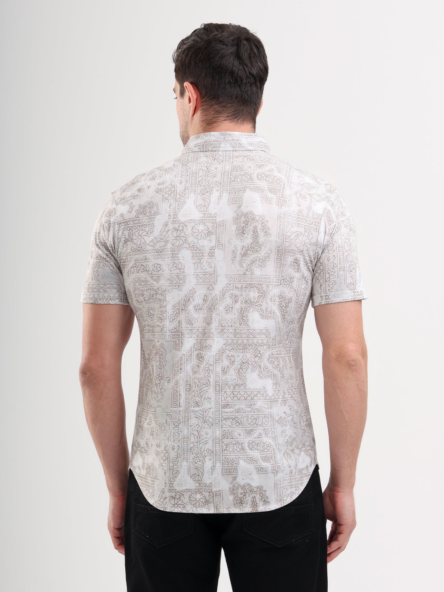 Sparky Solid Slim Fit Cotton Casual Shirt Half Sleeve | Summer Plus Size White Color