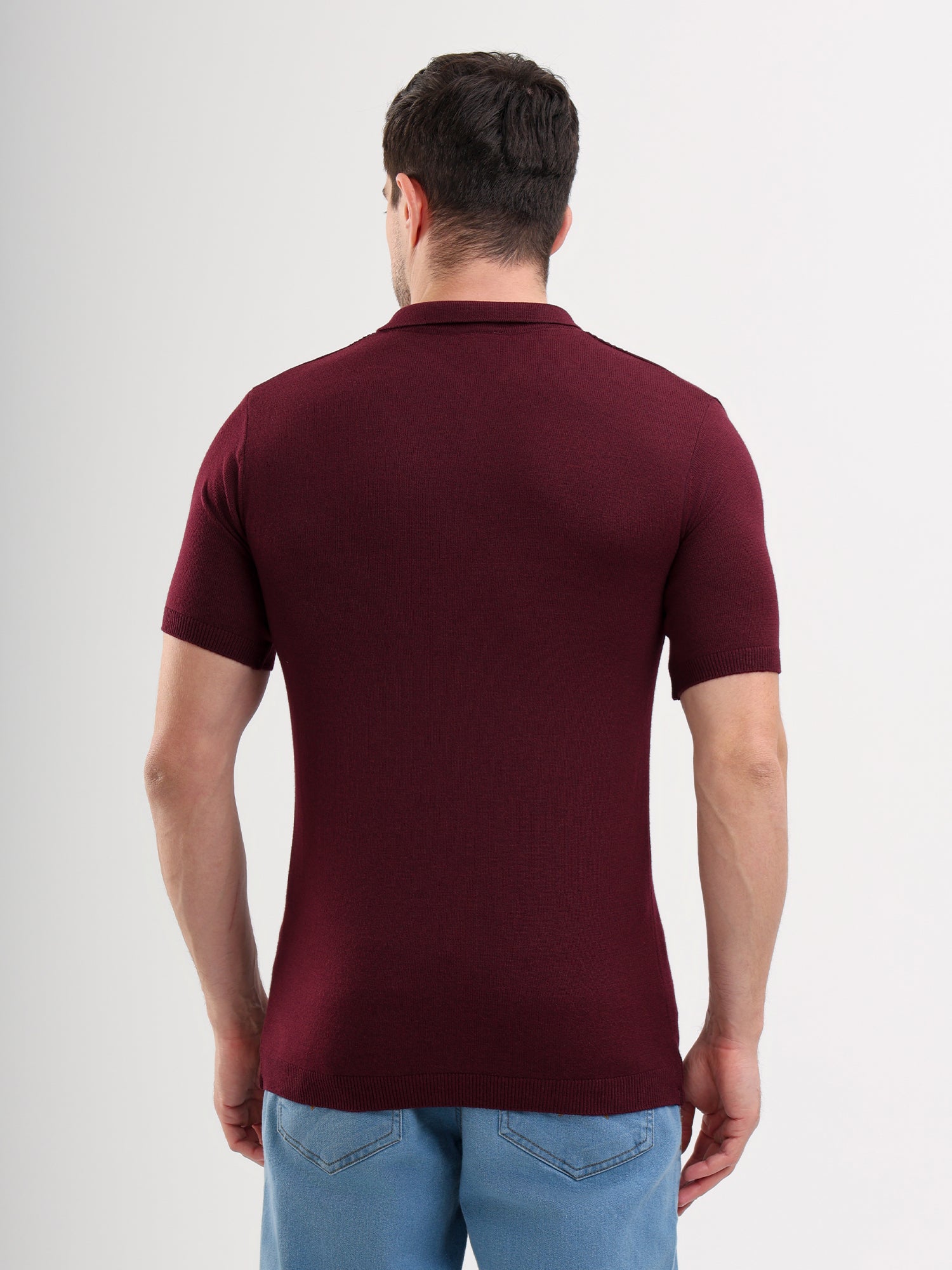 Sparky Solid Slim Fit Cotton Formal Polo Tshirt Half Sleeve | Summer Plus Size Burgundy Color