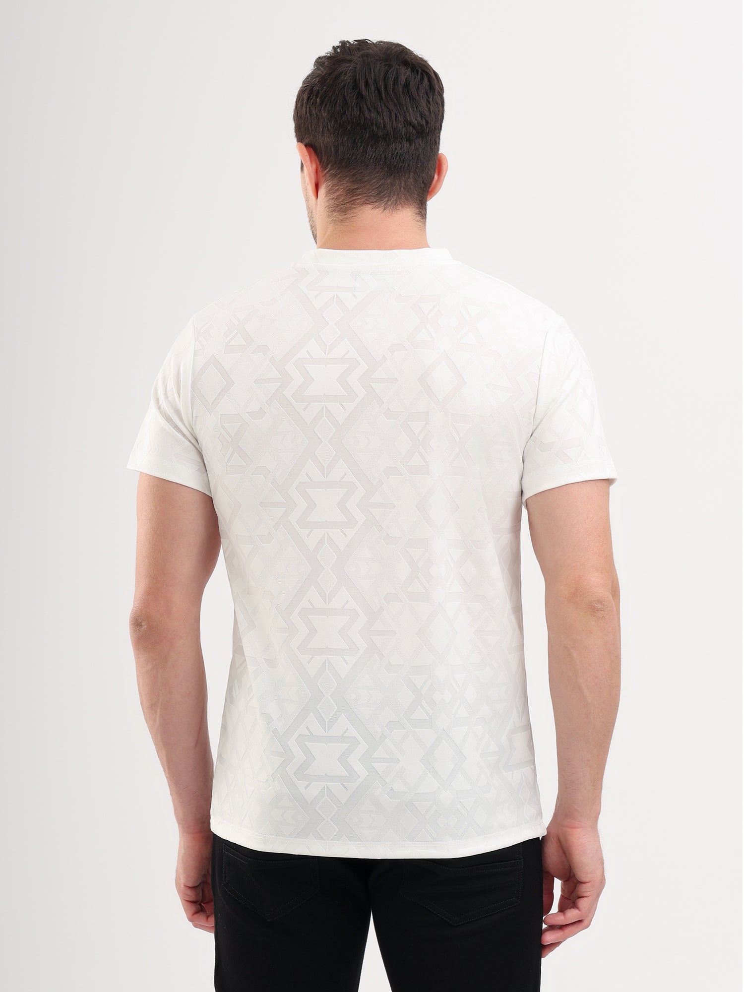 Sparky Solid Slim Fit Cotton Formal T-Shirt Half Sleeve | Summer Plus Size White Color