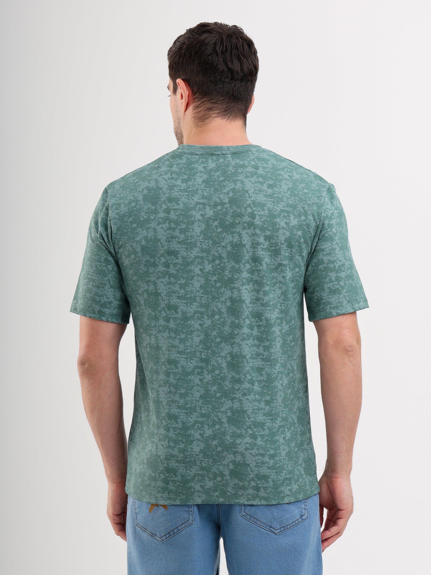 Sparky Solid Slim Fit Cotton Formal T-Shirt Half Sleeve | Summer Plus Size Green Color