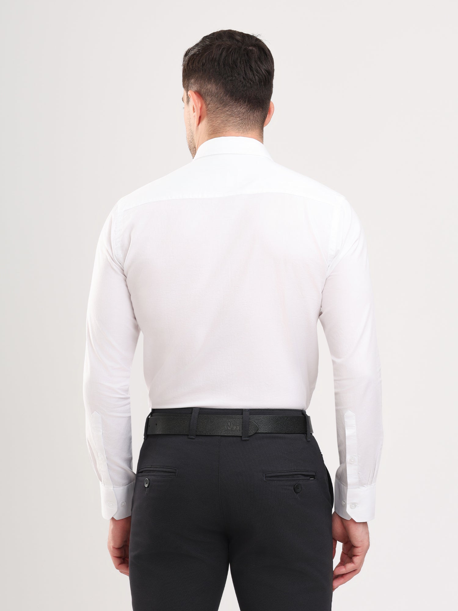 Men White Casual Twill Shirt