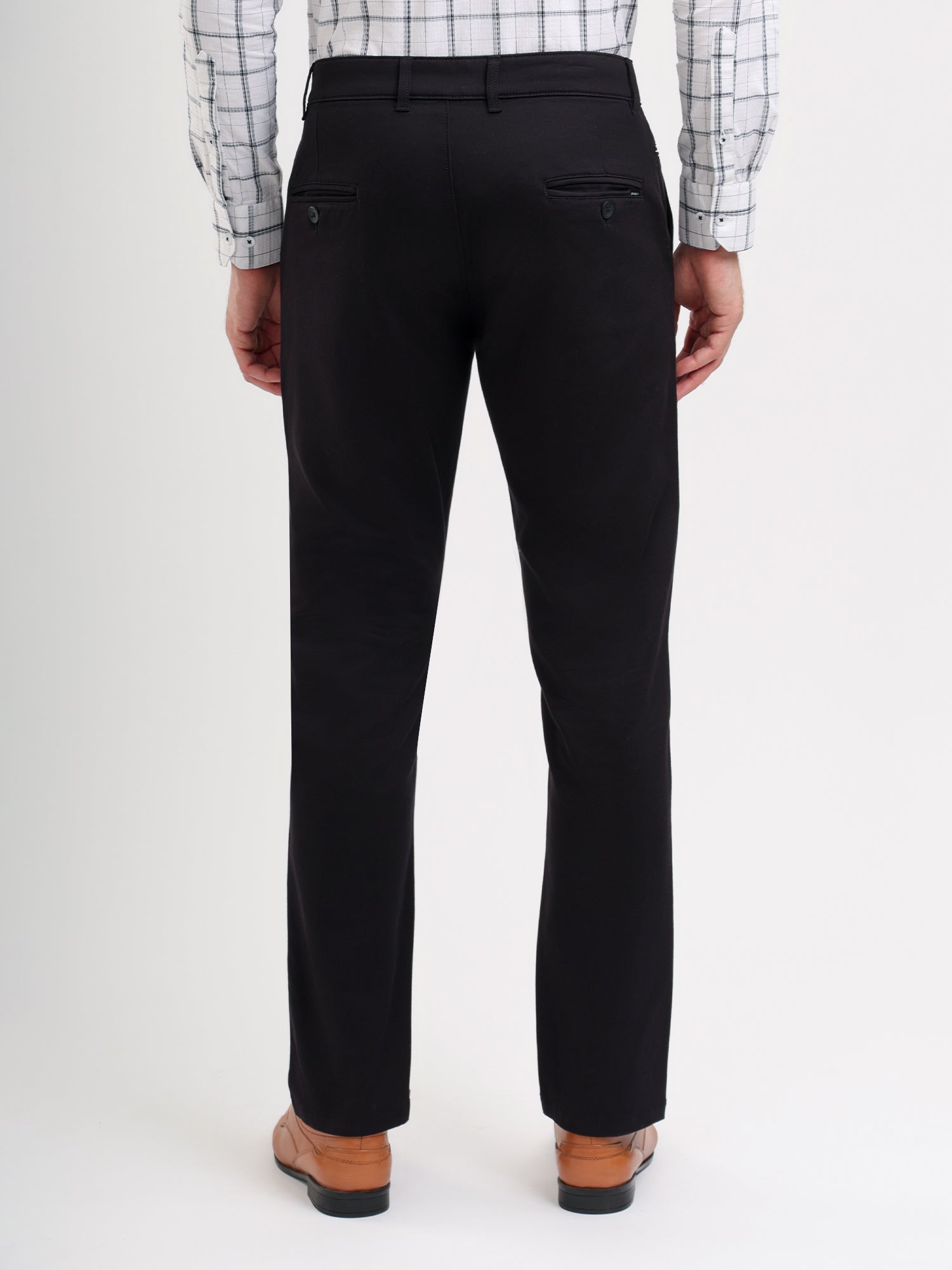 Men'S Slim Fit Cotton Blend Pant Black Color