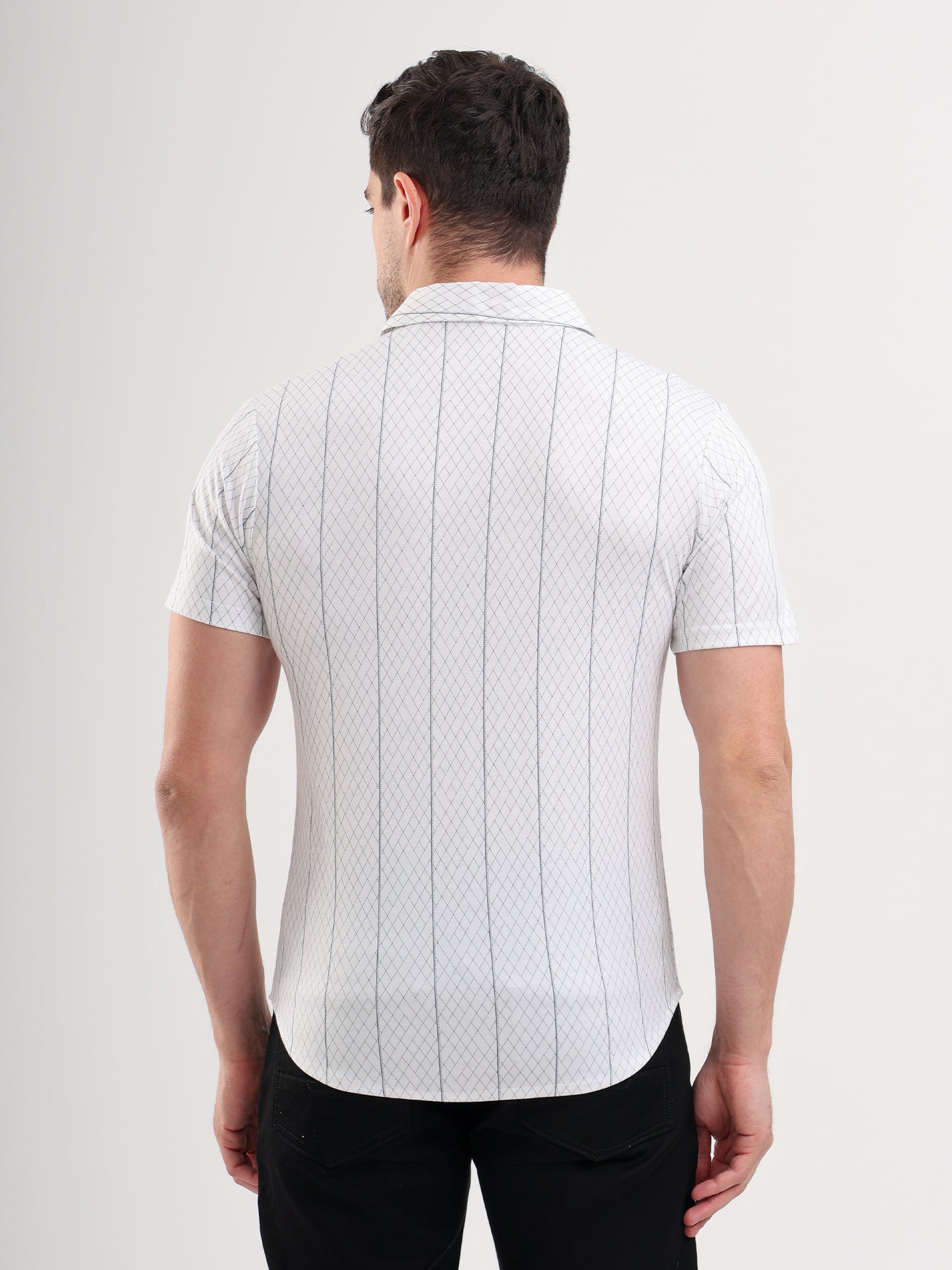Sparky Solid Slim Fit Cotton Casual Shirt Half Sleeve | Summer Plus Size White Color
