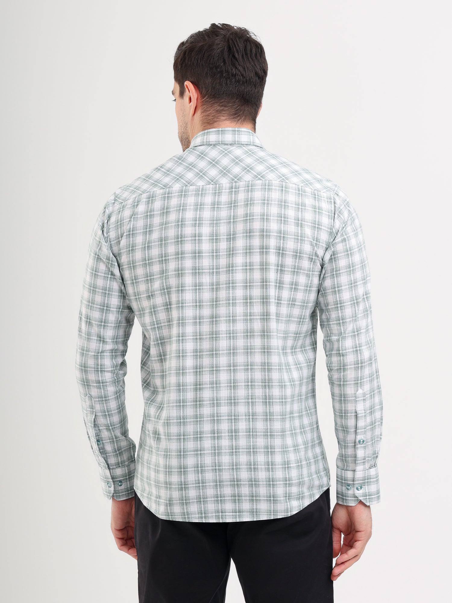 Sparky Solid Regular Fit Cotton Casual Shirt Full Sleeve | Summer Plus Size Green Color