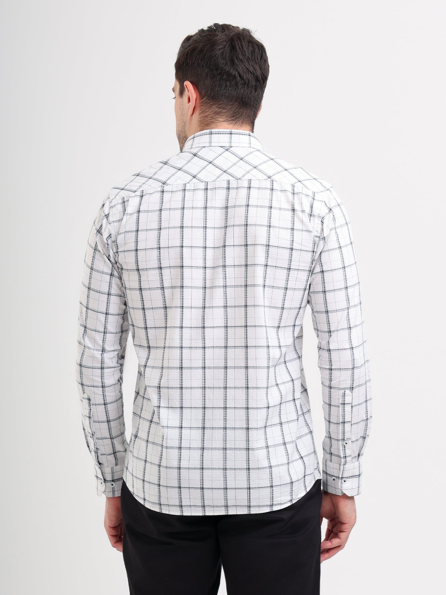 Sparky Solid Regular Fitcotton Casual Shirt Full Sleeve | Summer Plus Size White Color