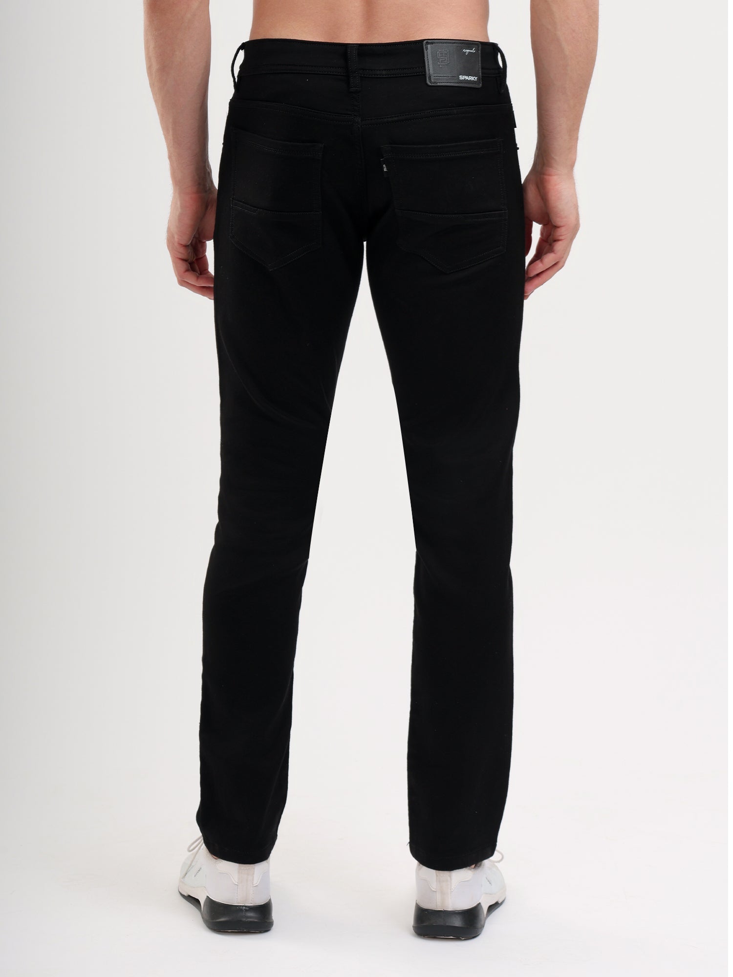 Sparky Men Slim Fit Solid Jeans | Stretch Denim | Trendy Men All Season Black