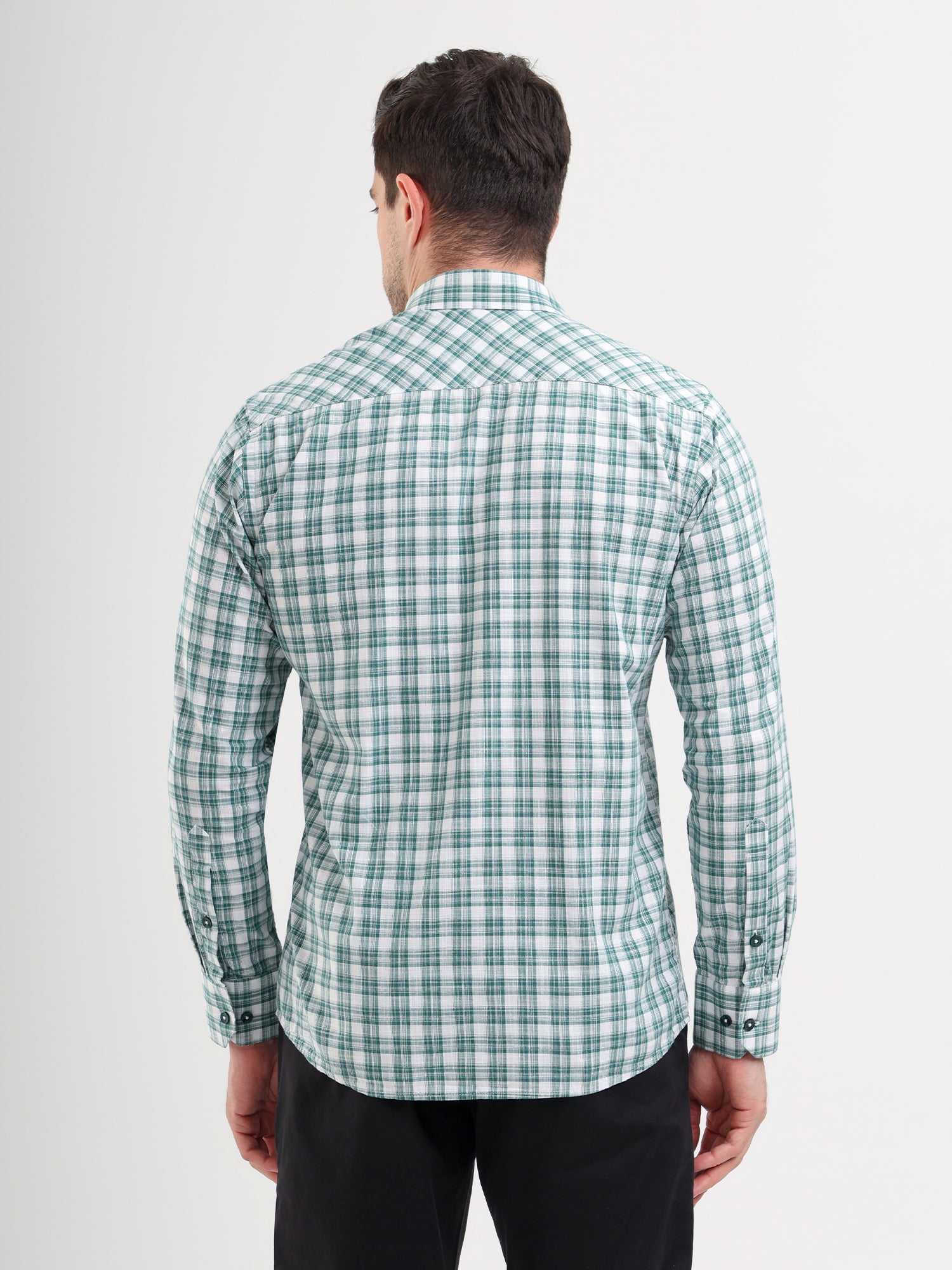 Sparky Solid Regular Fit Cotton Casual Shirt Full Sleeve | Summer Plus Size Green Color