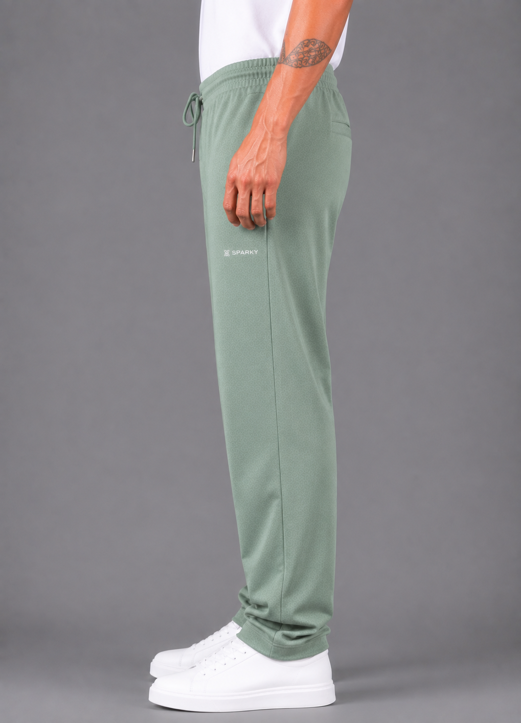 SPARKY Men's Fabric Solid Lower | Premium Track Pants Sea Green