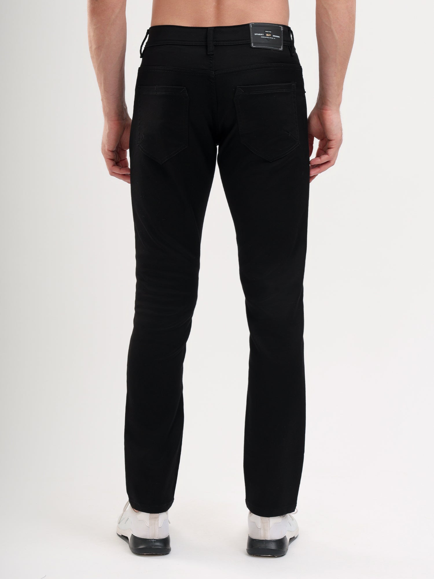 Sparky Men Slim Fit Solid Jeans | Stretch Denim | Trendy Men All Season Black