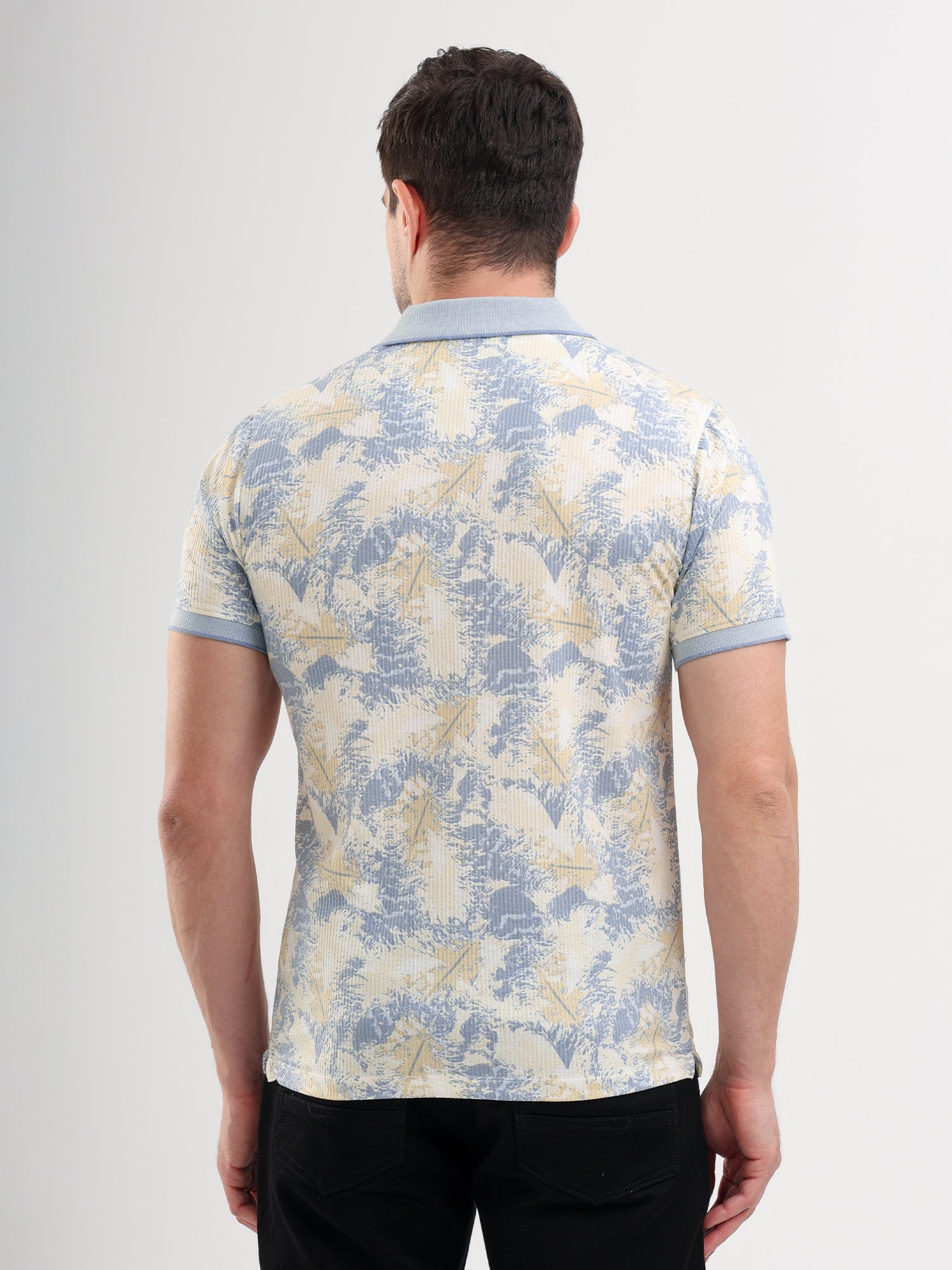 Sparky Solid Slim Fit Cotton Formal Polo Tshirt Half Sleeve | Summer Plus Size Sky Blue Color