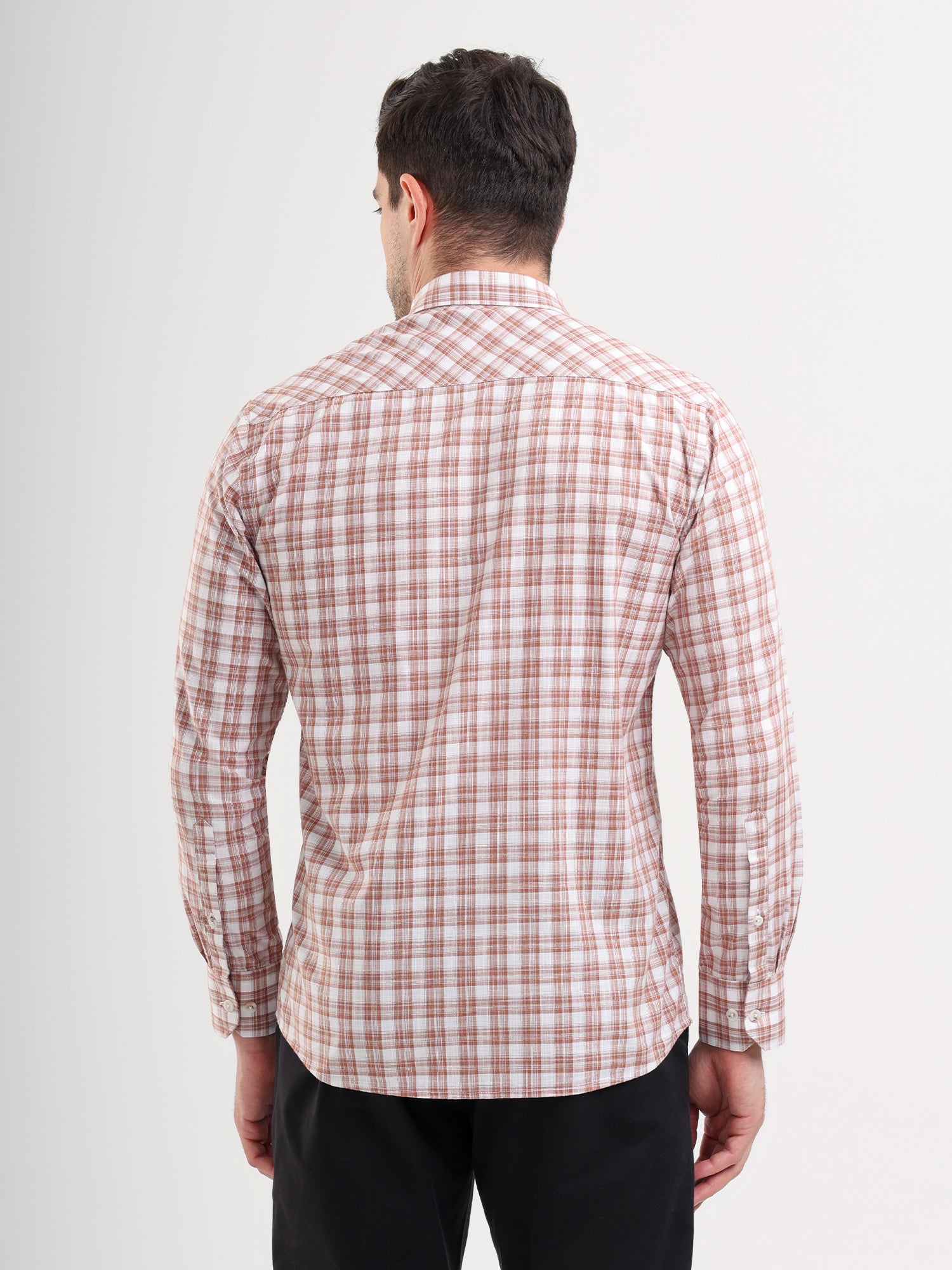 Sparky Solid Regular Fit Cotton Casual Shirt Full Sleeve | Summer Plus Size Brown Color