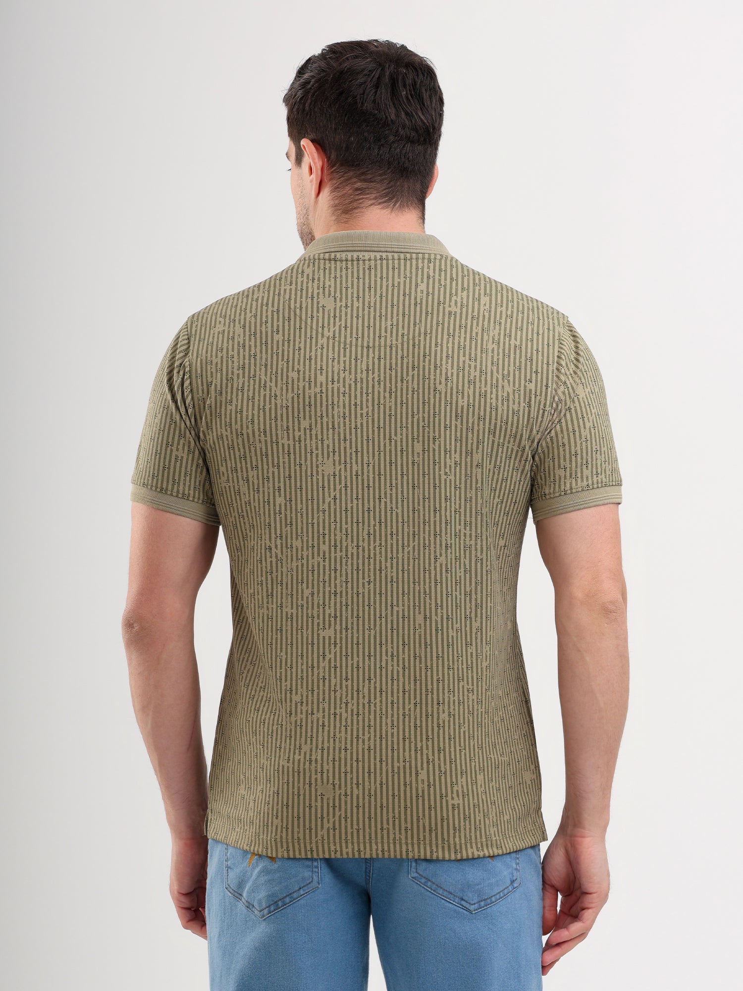 Sparky Solid Slim Fit Cotton Formal Polo Tshirt Half Sleeve | Summer Plus Size Olive Color