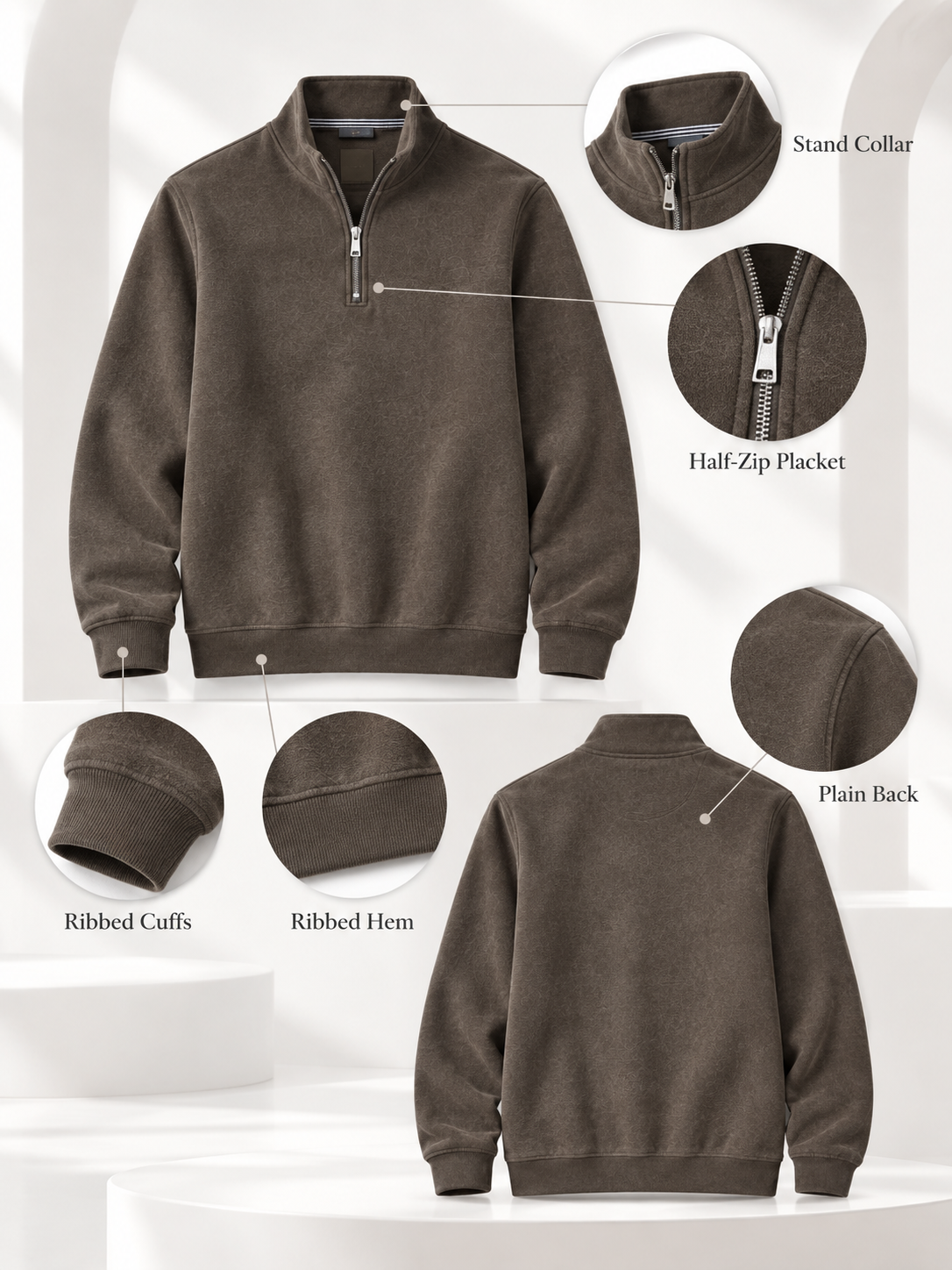 Brown Colour Regular Fit  Primium Sweatshirt