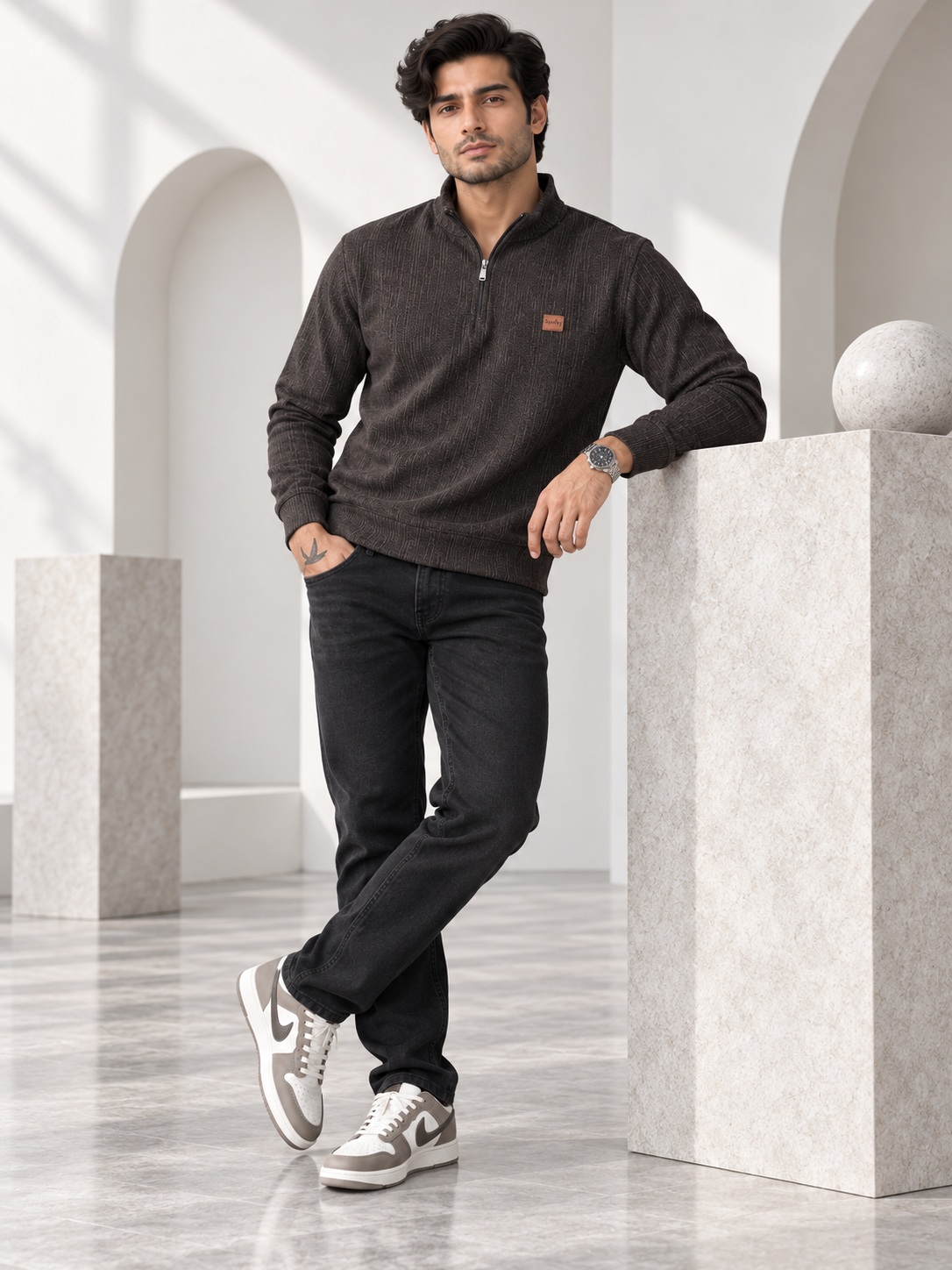 Brown Colour Regular Fit  Primium Sweatshirt